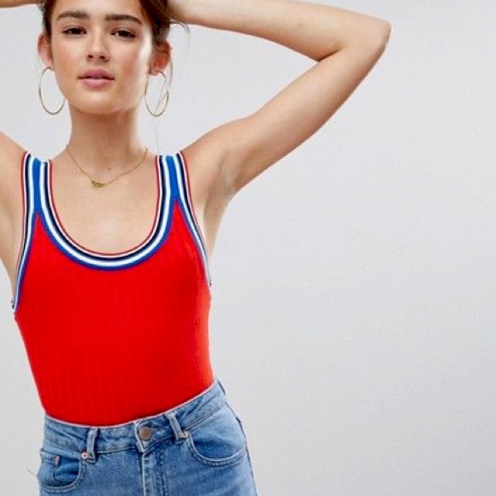 Bershka red bodysuit medium m from Asos